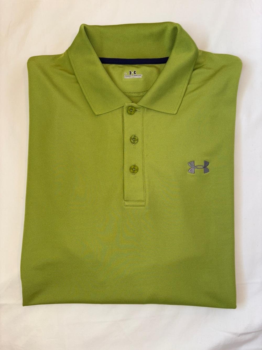 Under Armour Golf Polo XL Electric Lime Green Performance Tech Loose Fit